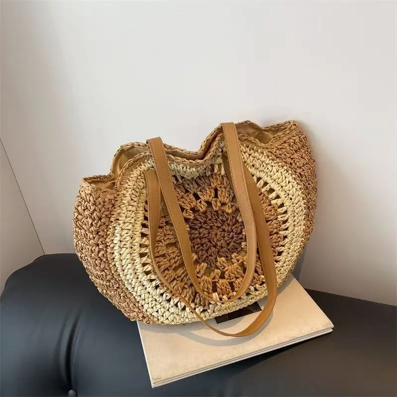 Straw Beach Tote Bag Handwoven - Tote Bag Beach 리뷰 및 가격