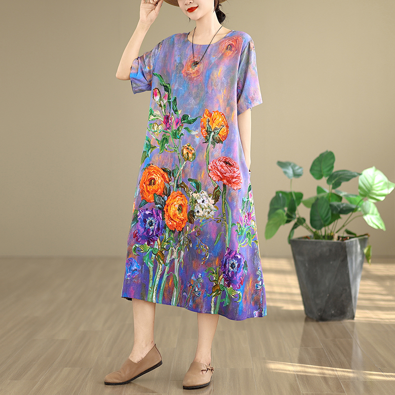 High-End Women's Cotton Lin Dr - Midi Skirt Floral 리뷰 및 가격