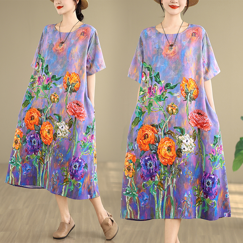 High-End Women's Cotton Lin Dr - Midi Skirt Floral 리뷰 및 가격