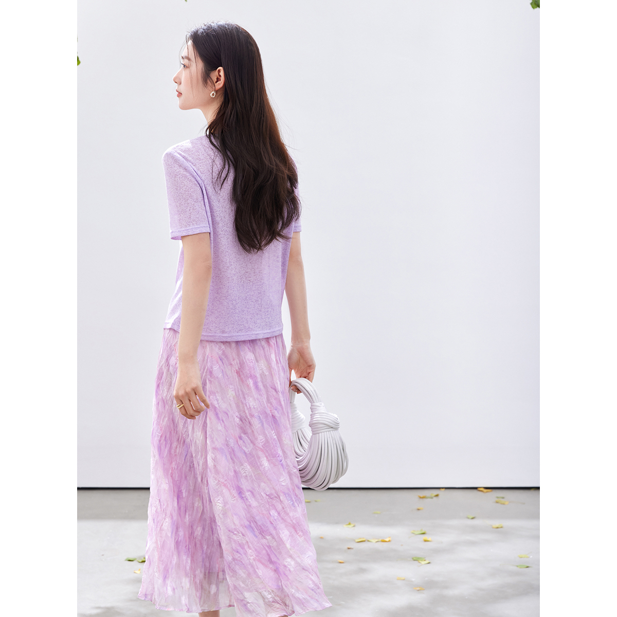 VIMLY Women's Purple Floral Pr - Midi Skirt Floral 리뷰 및 가격