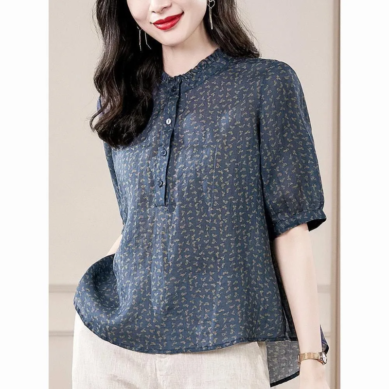 Five Sleeve All Match Retro Sh - Romper Floral Print 리뷰 및 가격