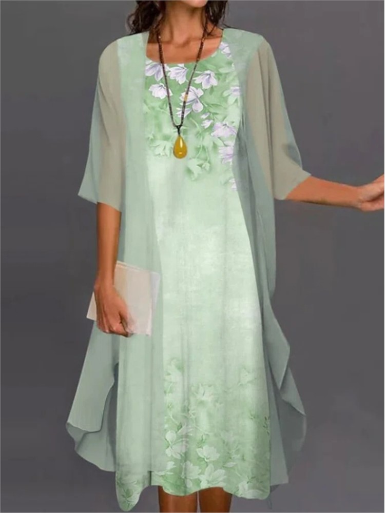Summer Elegant Dress Two-piece - Romper Floral Print 리뷰 및 가격