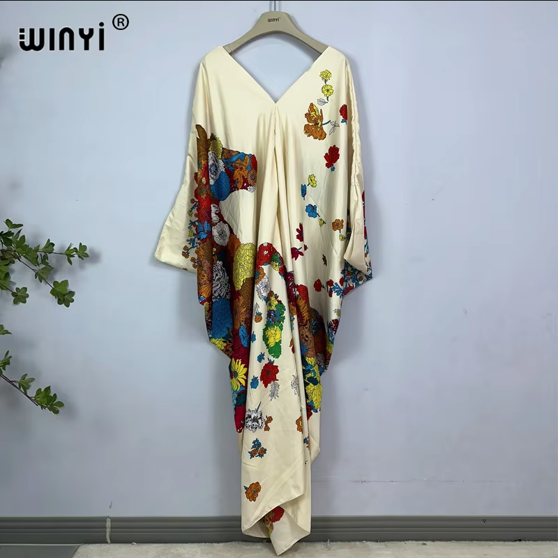 WINYI print summer maxi dress  - Cover Up Kaftan 리뷰 및 가격