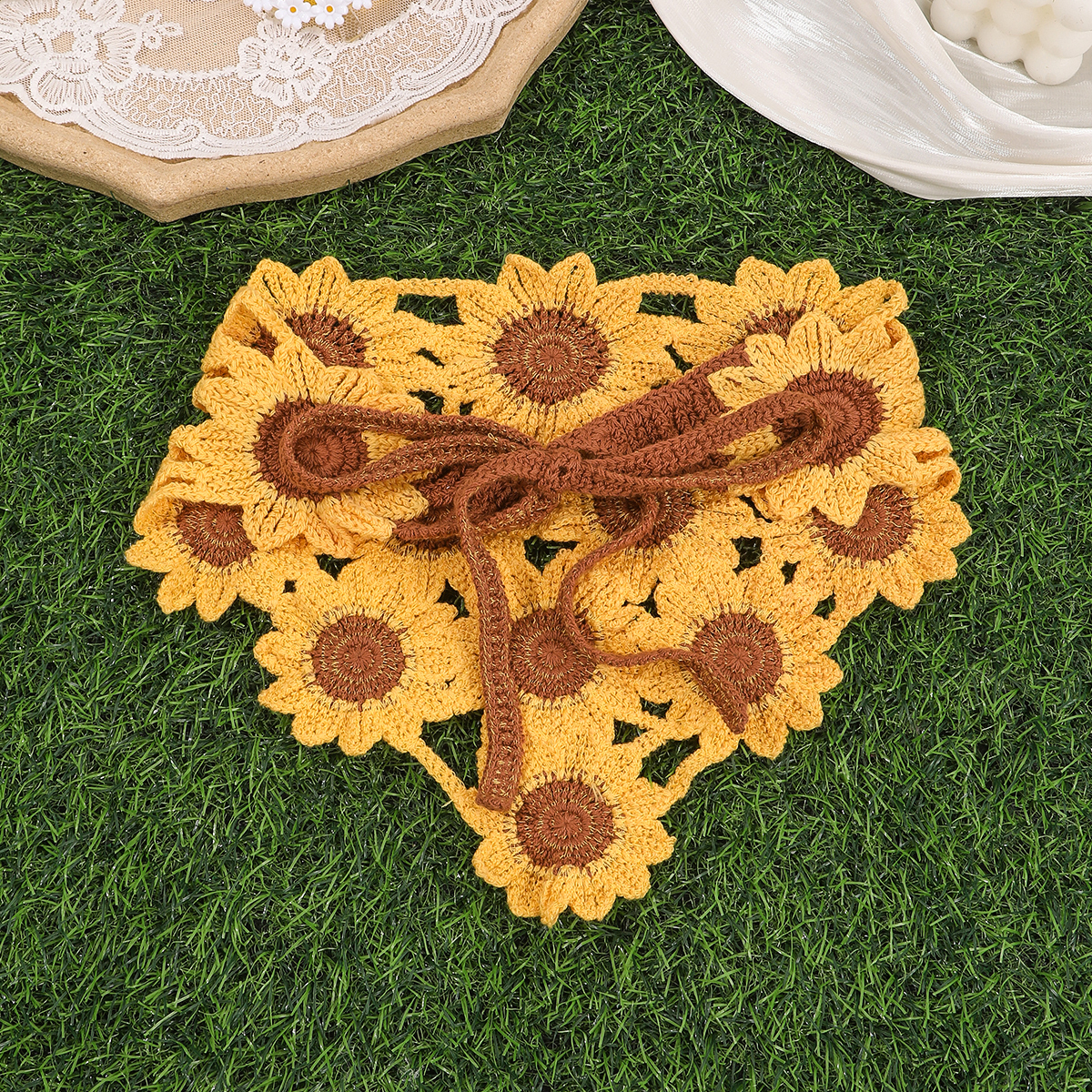 1pc Creative Sunflower Ladybug - Headband Summer Knit 리뷰 및 가격