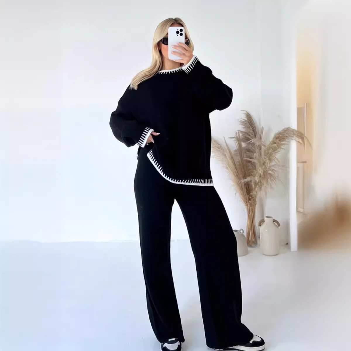 Women Wide Leg Pant Sets Two P - Linen Pant Wide 리뷰 및 가격