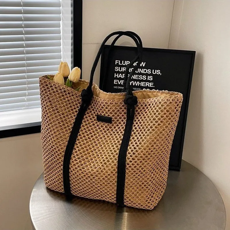 Hollow Straw Woven Tote Bag fo - Tote Bag Beach 리뷰 및 가격