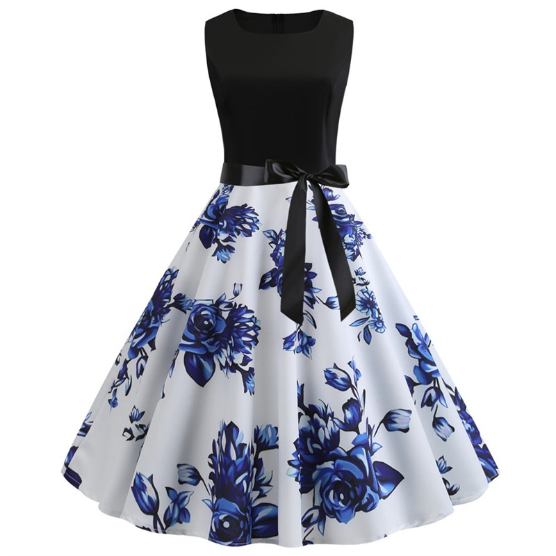 Retro Floral Print Maxi Dress  - Midi Skirt Floral 리뷰 및 가격