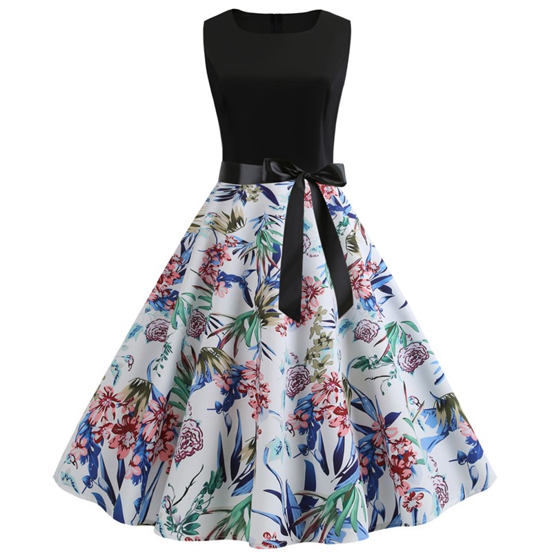 Retro Floral Print Maxi Dress  - Midi Skirt Floral 리뷰 및 가격