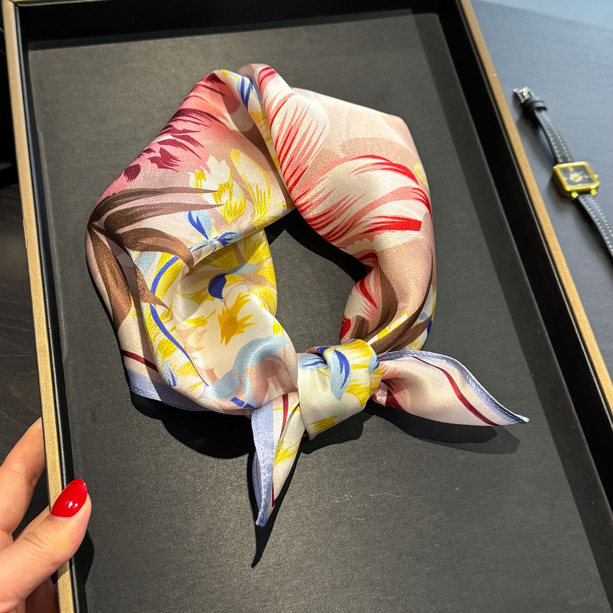 New 100% Silk Square Scarf for - Headband Summer Knit 리뷰 및 가격