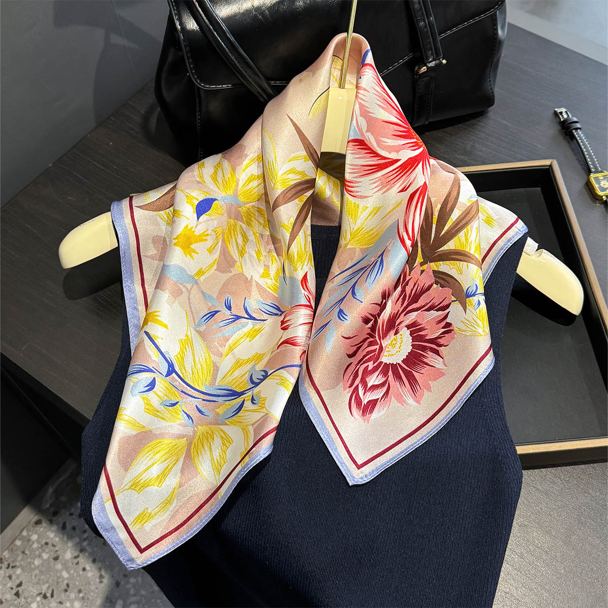New 100% Silk Square Scarf for - Headband Summer Knit 리뷰 및 가격