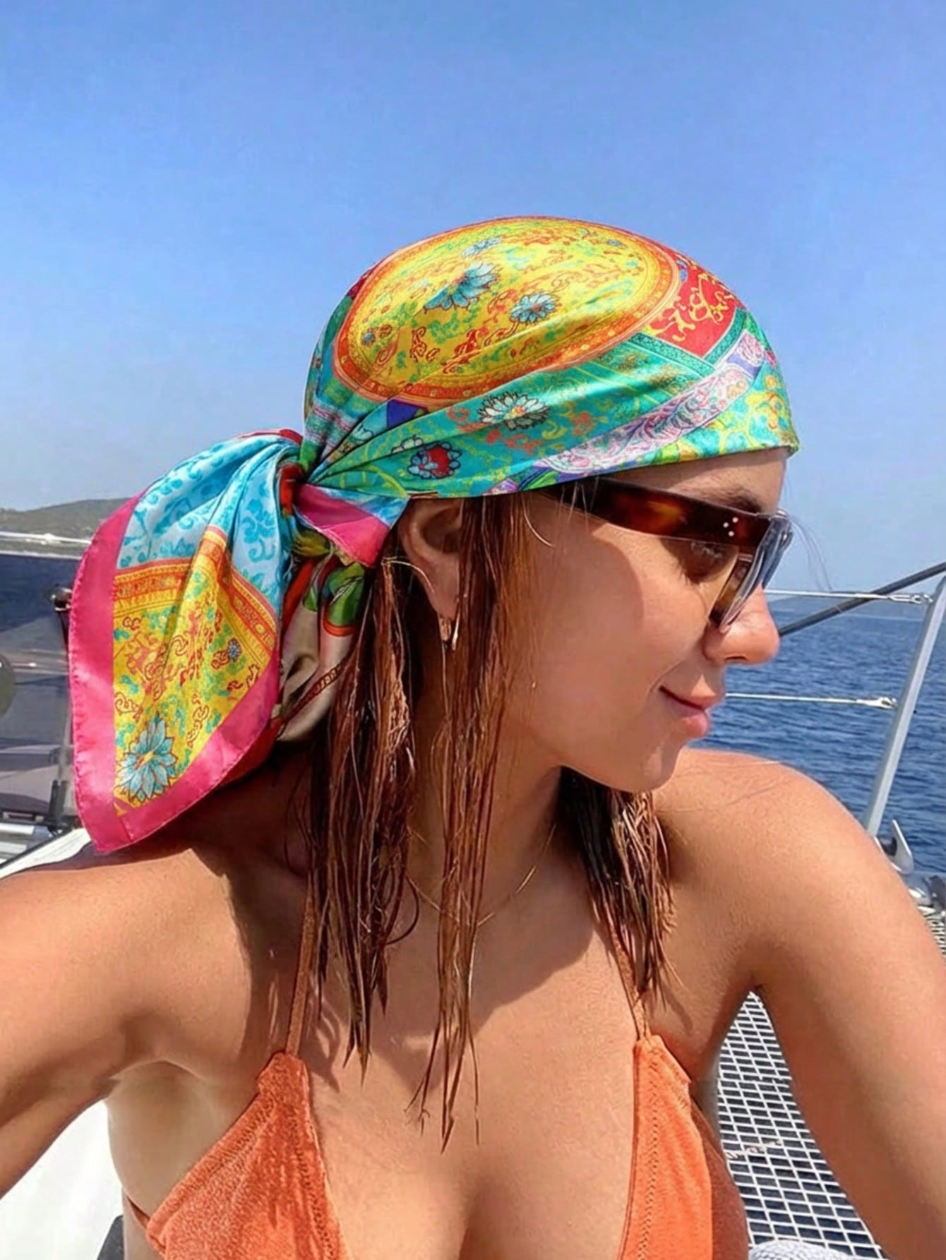 Luxury Brand Silk Satin Square - Headband Summer Knit 리뷰 및 가격