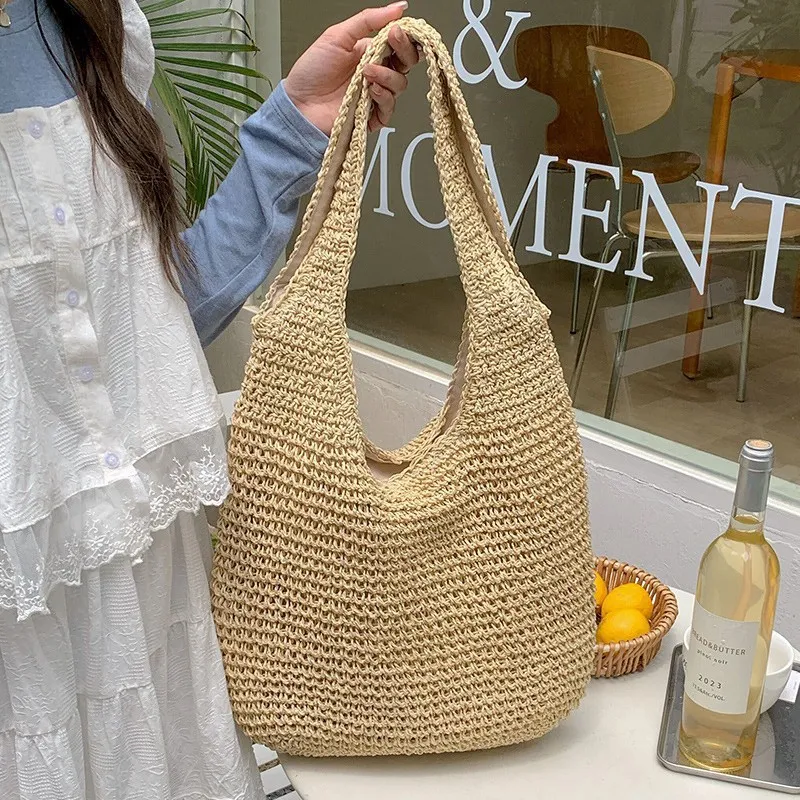 High-end hand-woven straw tote - Tote Bag Beach 리뷰 및 가격
