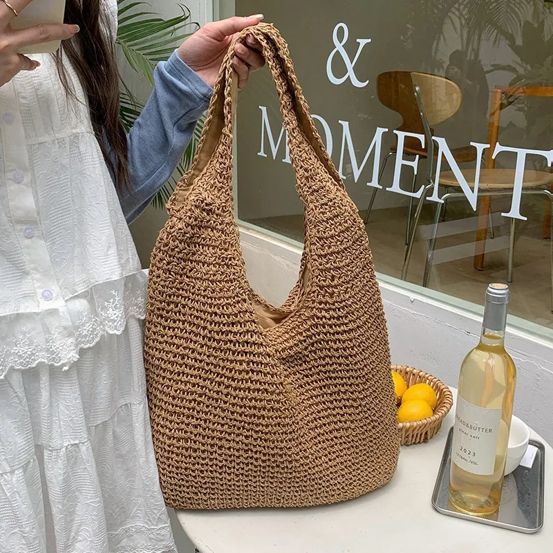 High-end hand-woven straw tote - Tote Bag Beach 리뷰 및 가격
