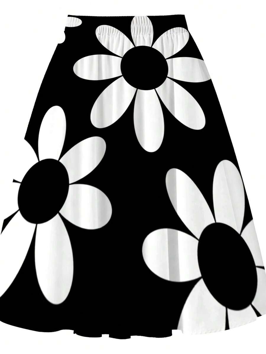 Oversized Womens Daisy Print M - Midi Skirt Floral 리뷰 및 가격