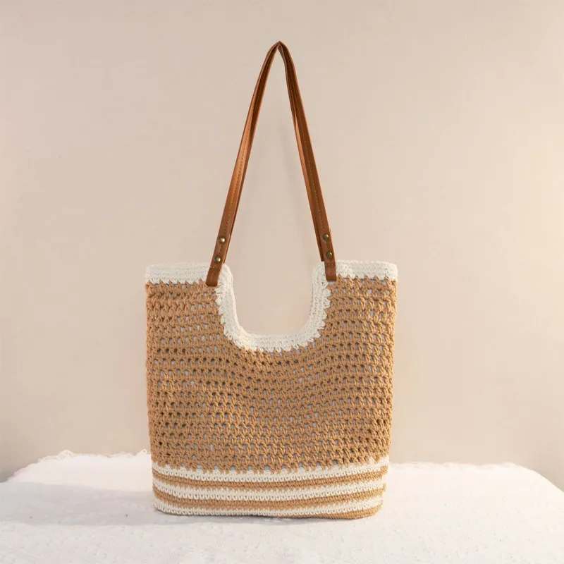 Women's large-capacity hand-wo - Tote Bag Beach 리뷰 및 가격