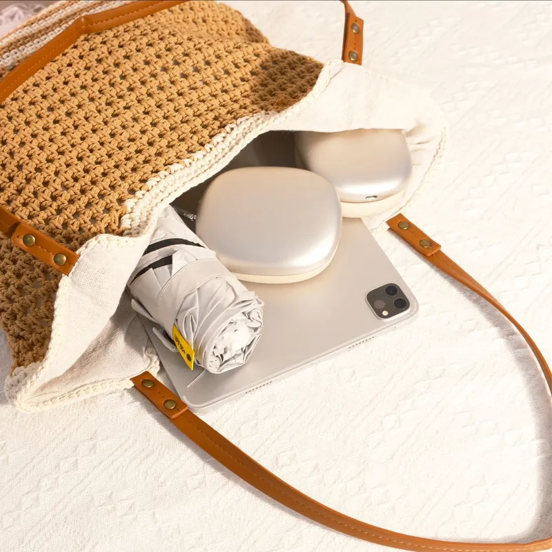 Women's large-capacity hand-wo - Tote Bag Beach 리뷰 및 가격