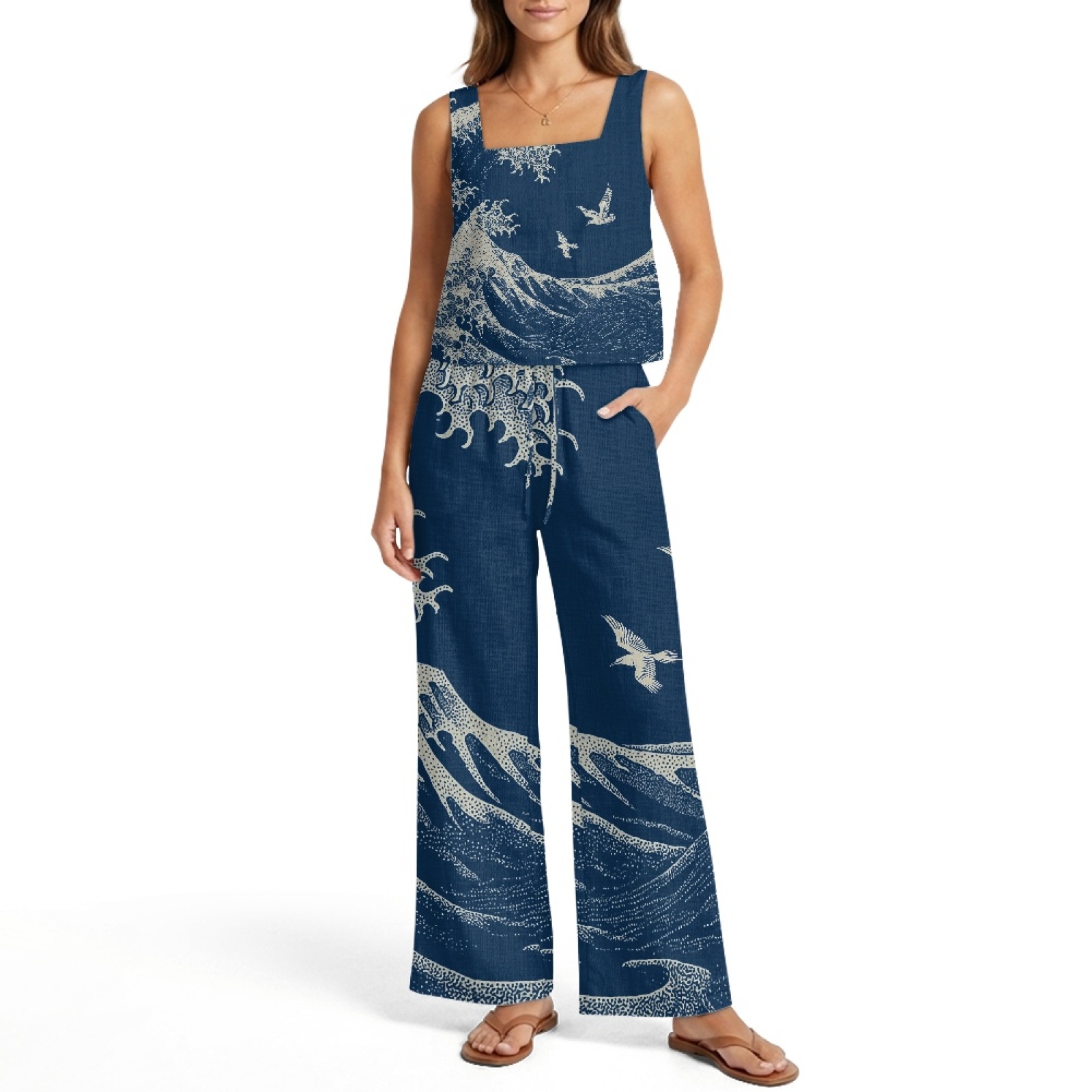 INSTANTARTS Women’s Linen Vest - Linen Pant Wide 리뷰 및 가격