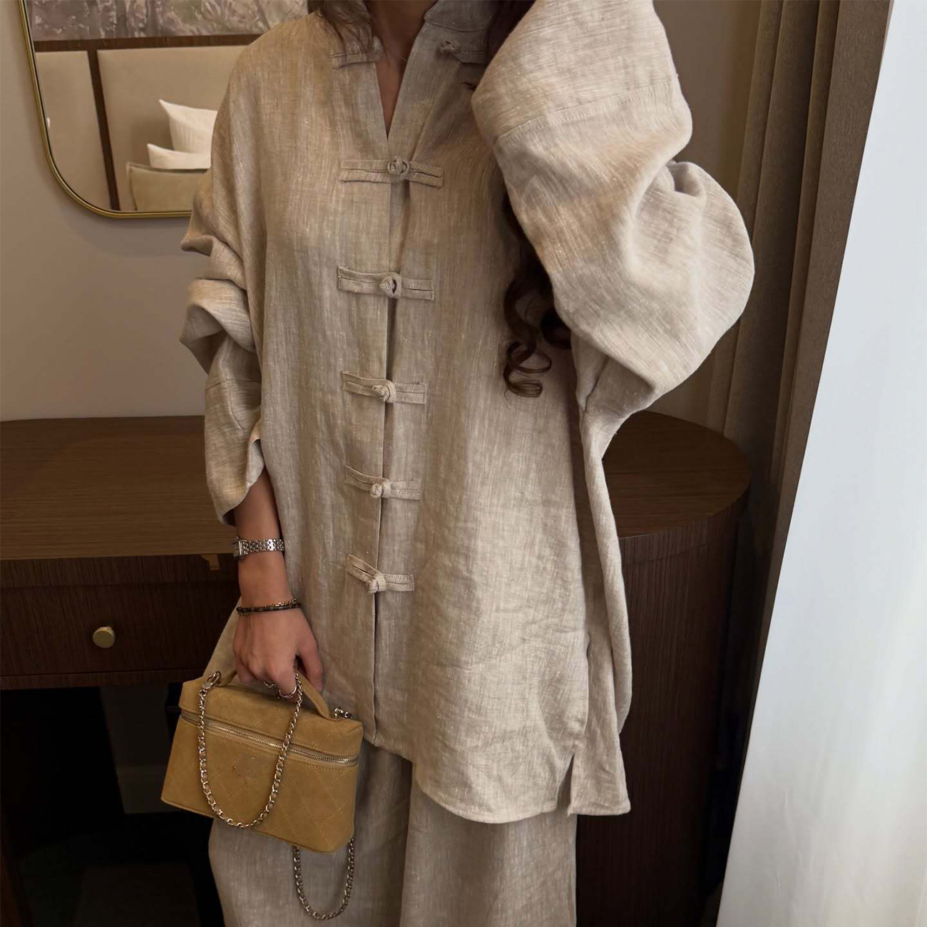 New Vintage Chinese Style Co O - Linen Pant Wide 리뷰 및 가격