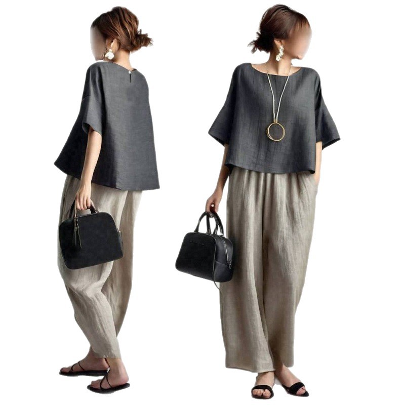Two Pieces Women Pant Sets Sol - Linen Pant Wide 리뷰 및 가격