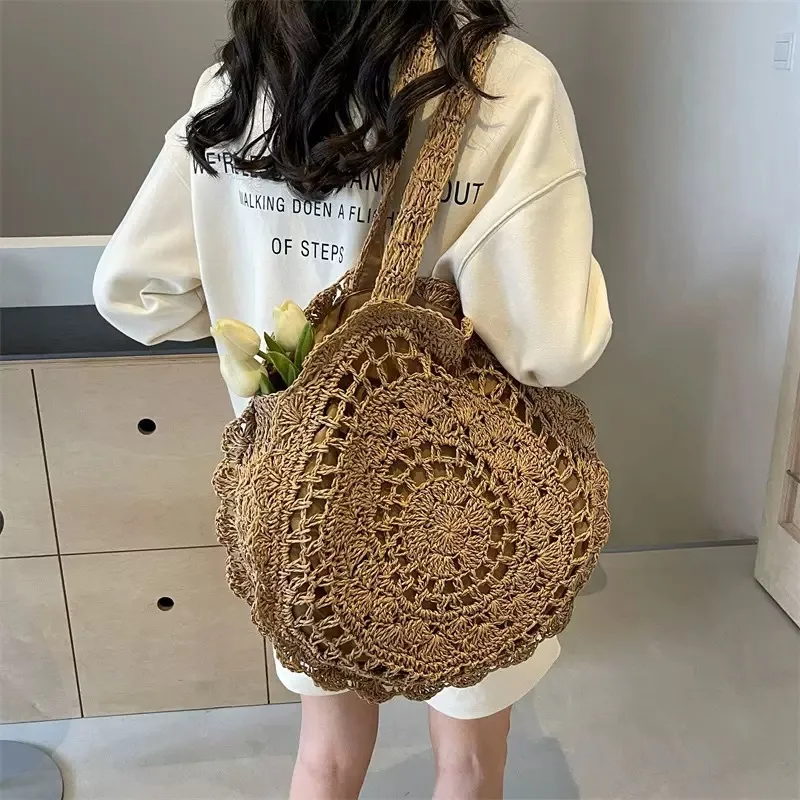 Hand-woven paper rope tote bag - Tote Bag Beach 리뷰 및 가격