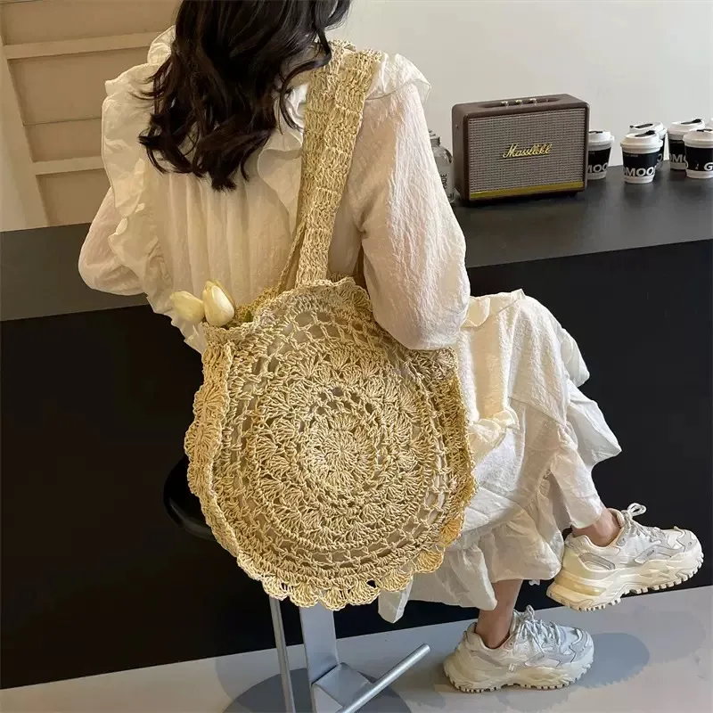 Hand-woven paper rope tote bag - Tote Bag Beach 리뷰 및 가격