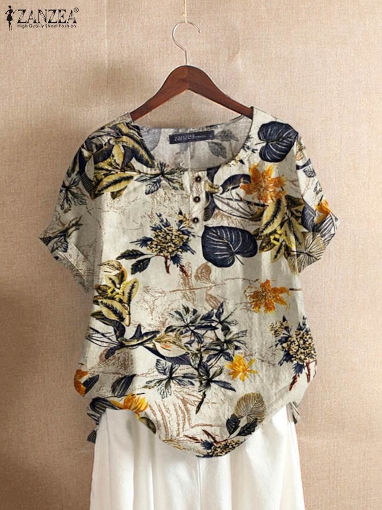 ZANZEA Women Cotton Shirt Fash - Romper Floral Print 리뷰 및 가격