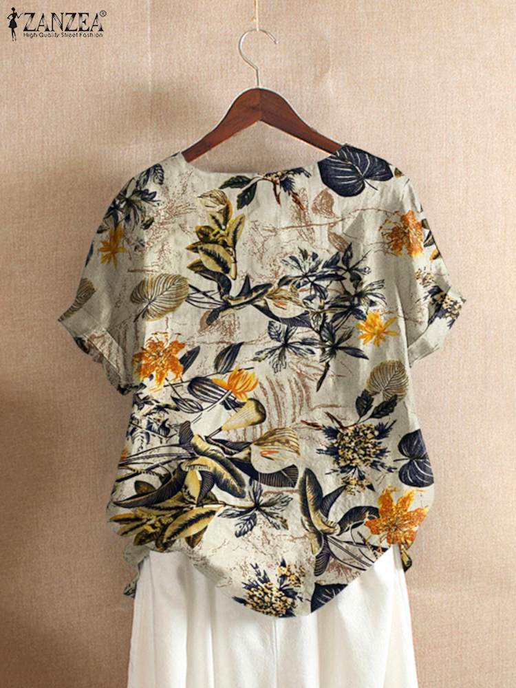 ZANZEA Women Cotton Shirt Fash - Romper Floral Print 리뷰 및 가격