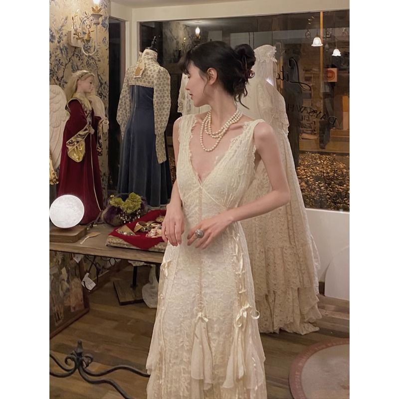 Gothic Lace Dress Sexy Maxi Dr - Maxi Dress Halter 리뷰 및 가격