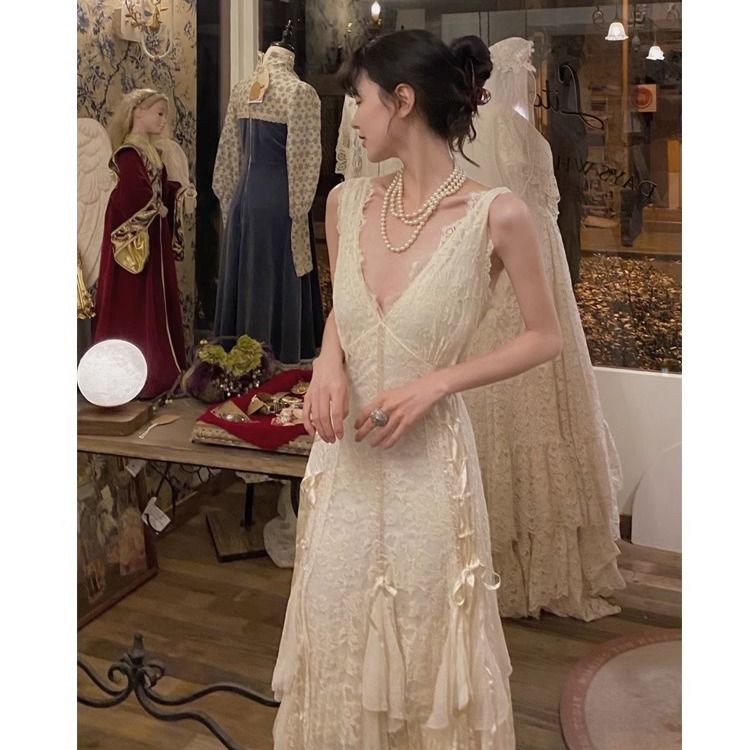 Gothic Lace Dress Sexy Maxi Dr - Maxi Dress Halter 리뷰 및 가격