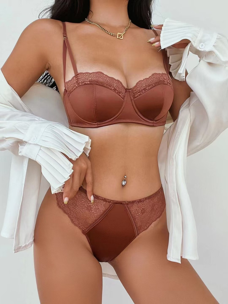 French Lace Embroidery Underwe - Bralette Triangle Set 리뷰 및 가격